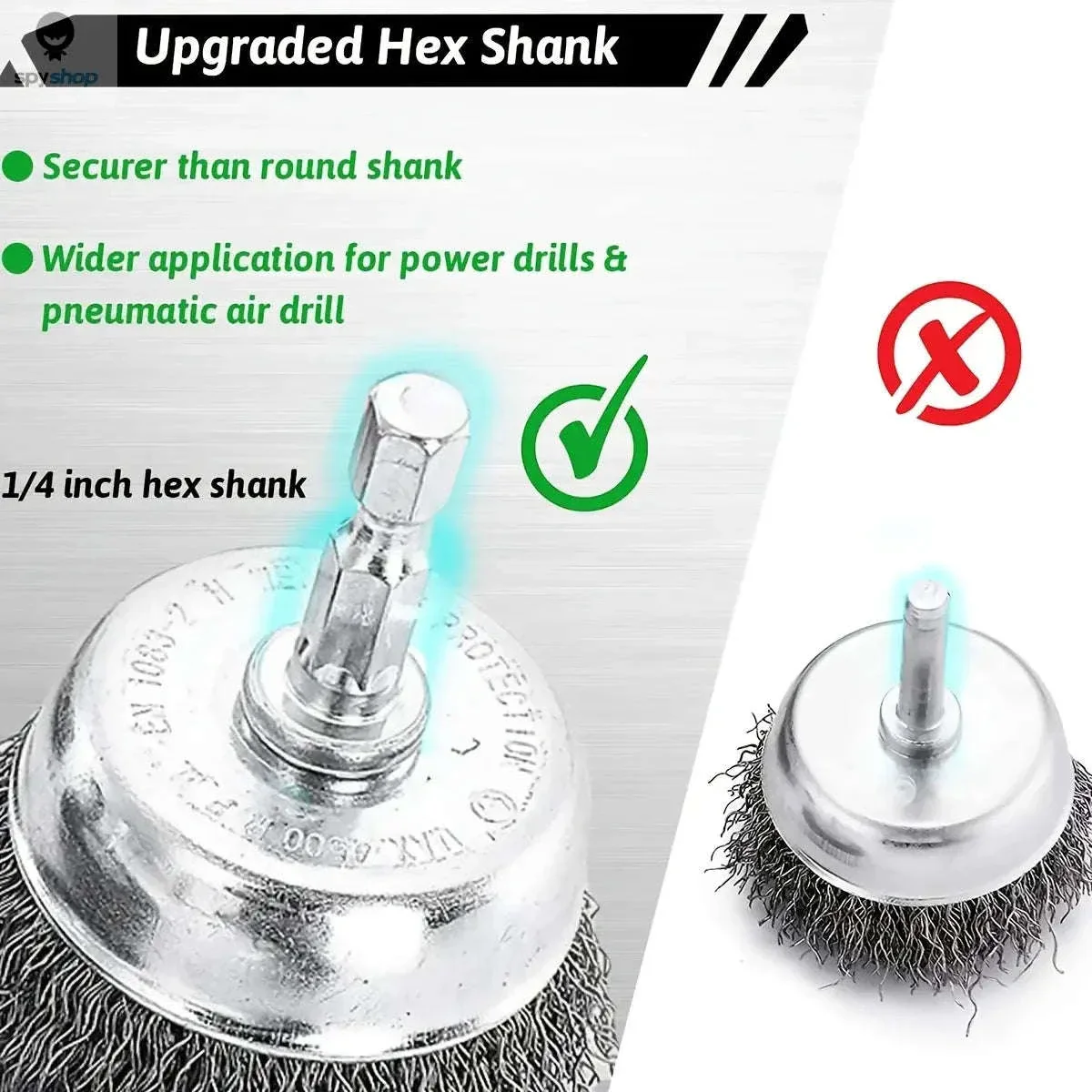 10-Piece Drill Wire Brush Set for Rust Removal and Prep - Image 3