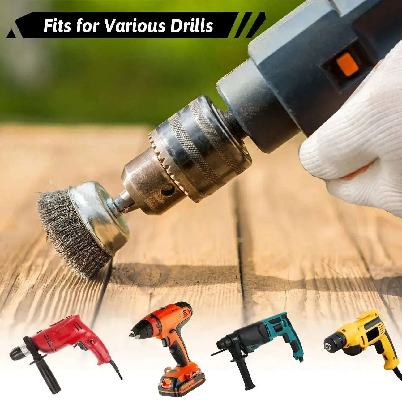 10-Piece Drill Wire Brush Set for Rust Removal and Prep - Image 4