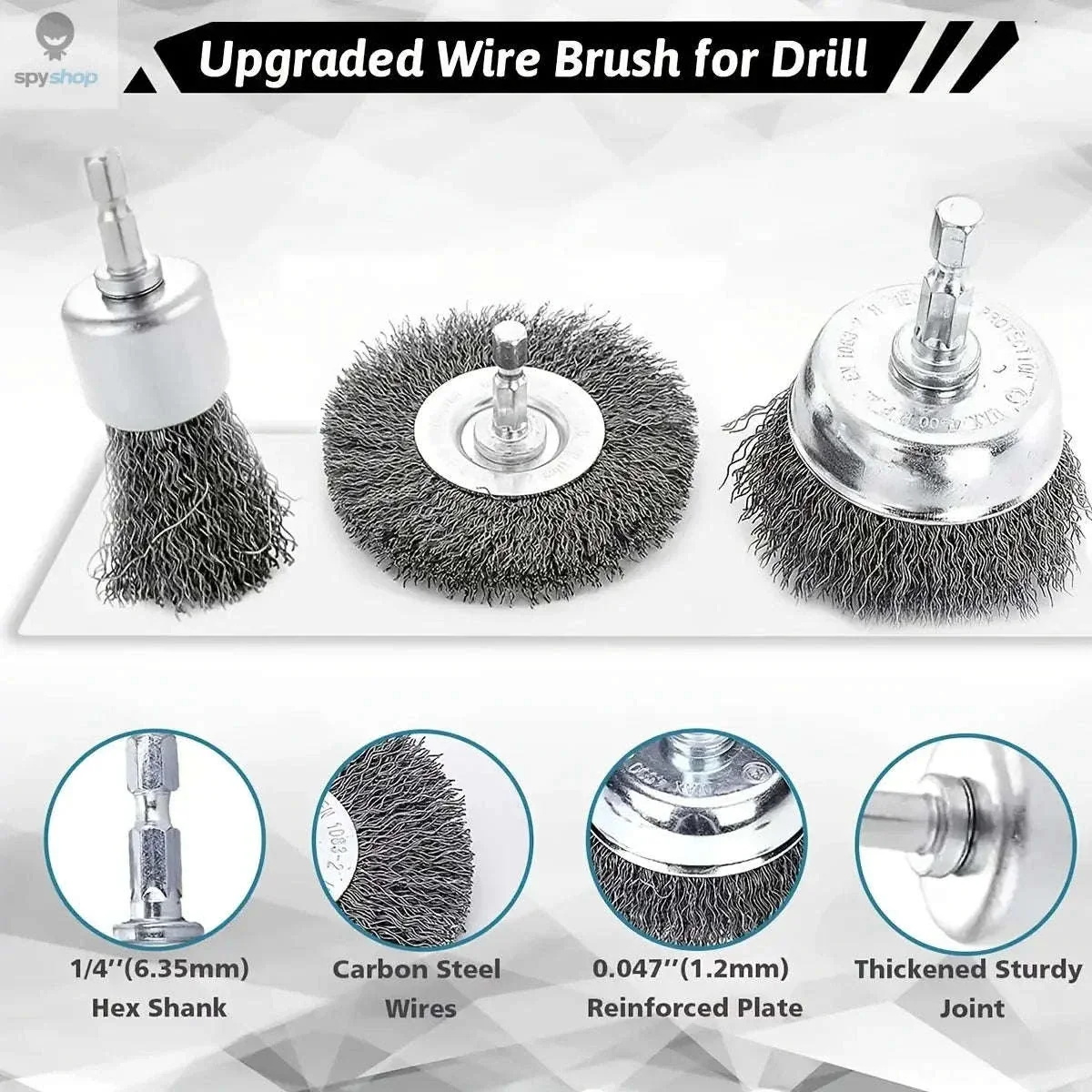 10-Piece Drill Wire Brush Set for Rust Removal and Prep - Image 6
