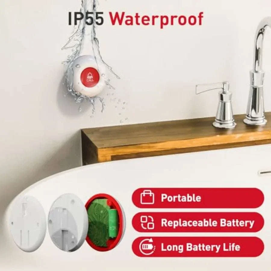 Wireless Caregiver Pager System with 1000ft Range and Loud Alert - Image 12