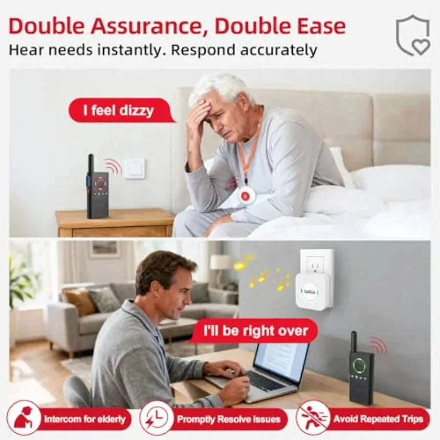 Wireless Caregiver Pager System with 1000ft Range and Loud Alert - Image 3