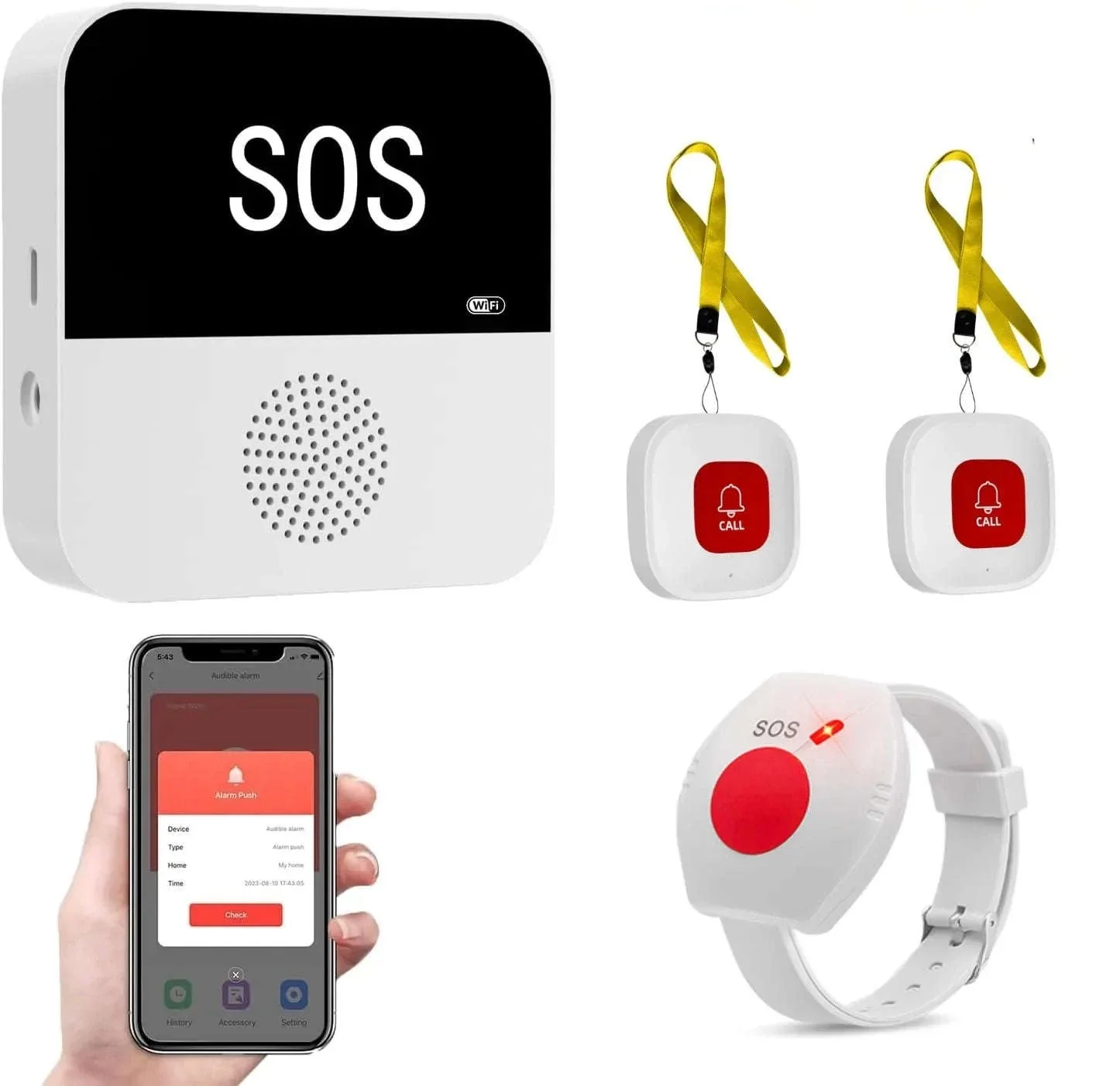 Wireless Elderly Care Pager System for Fast SOS Alerts - Image 18