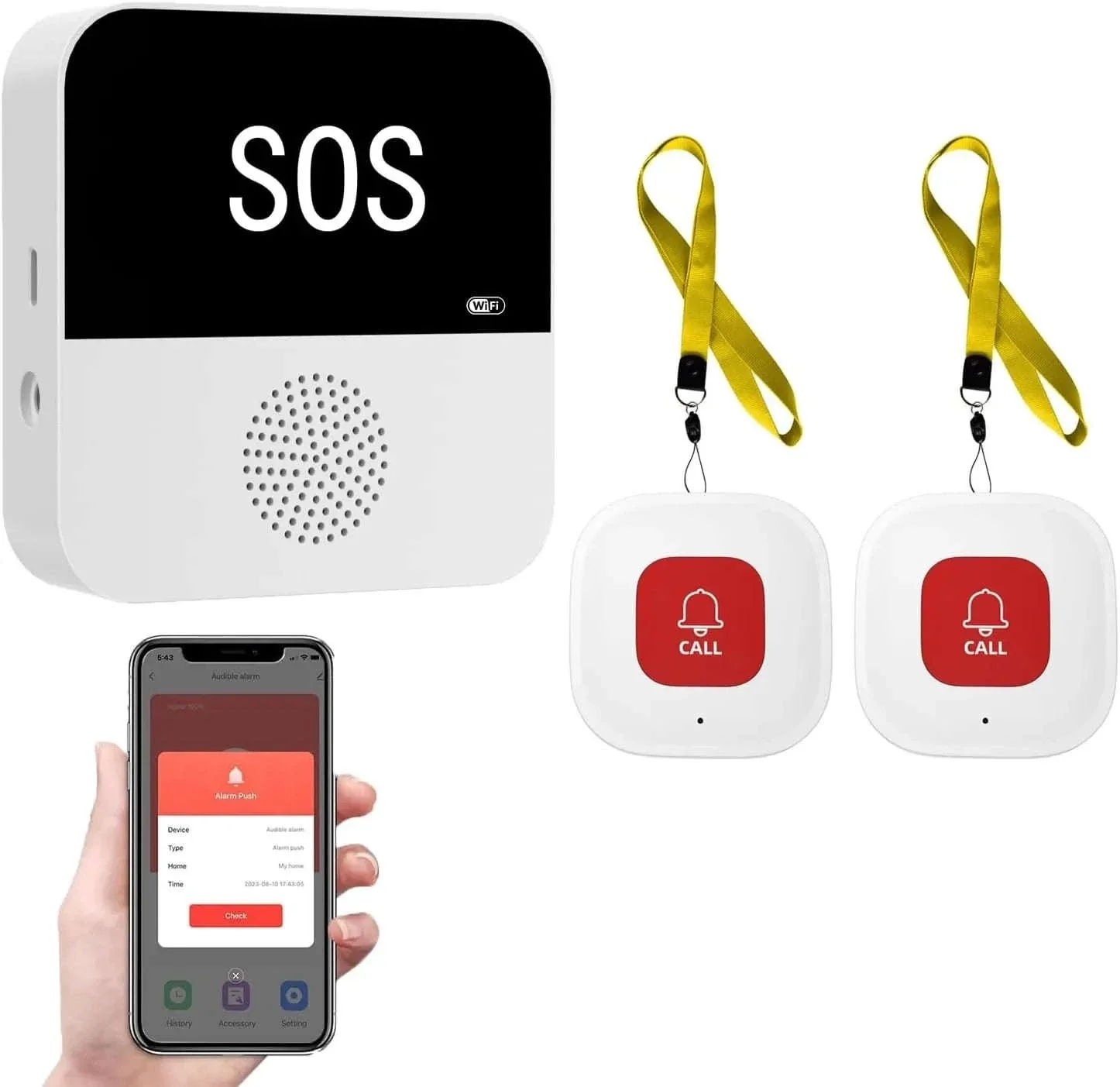 Wireless Elderly Care Pager System for Fast SOS Alerts - Image 19