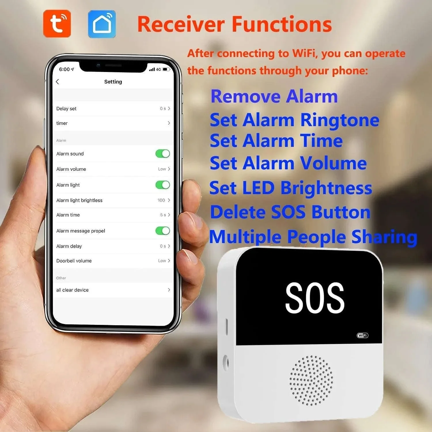 Wireless Elderly Care Pager System for Fast SOS Alerts - Image 6