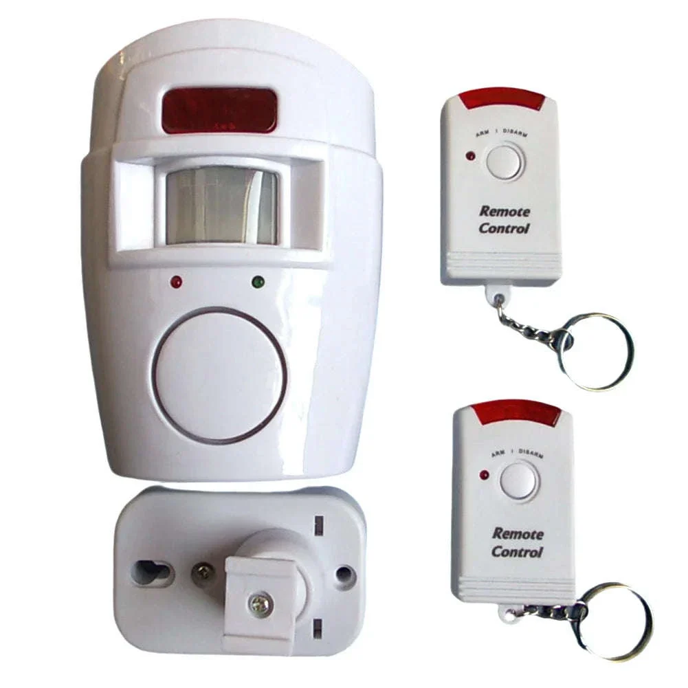 Wireless Motion Sensor Alarm with PIR Detector & 2 Remote Controls