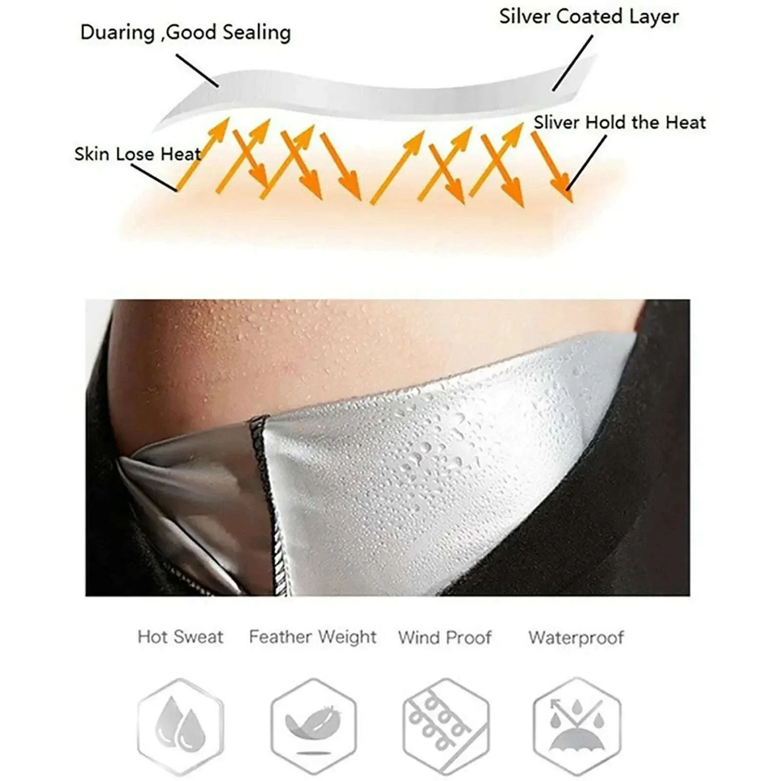 Women Sauna Sweat Pants with Thermo Slimming Support - Image 9