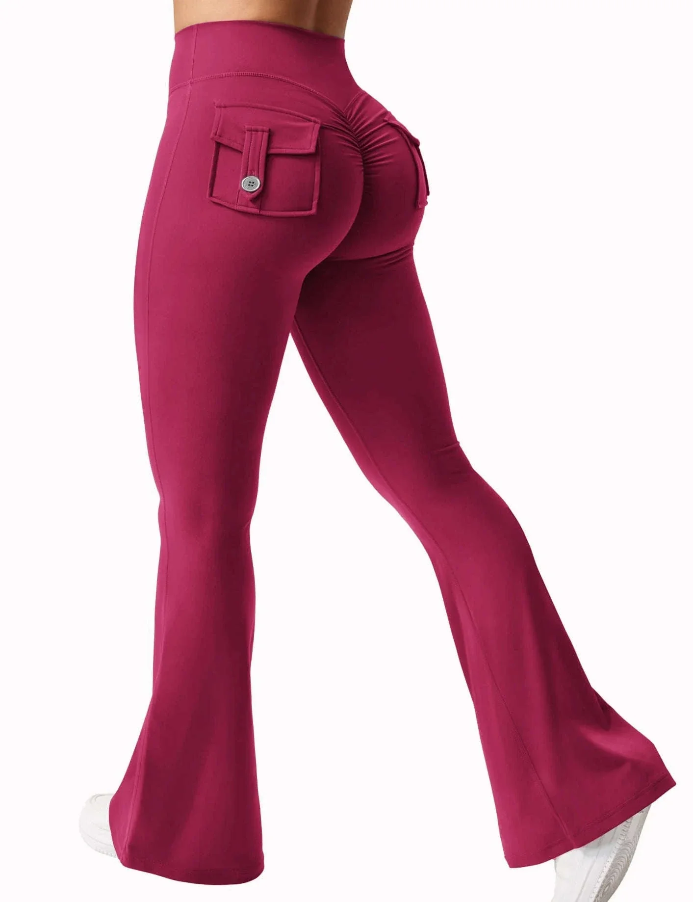 Naked Feeling Wide Leg Yoga Leggings with Pockets - Image 11