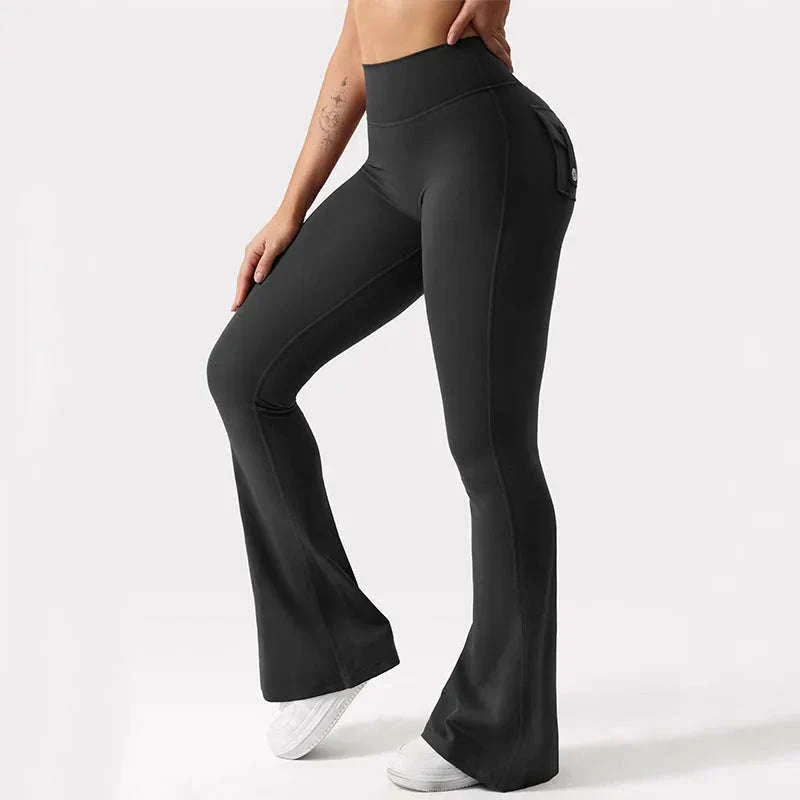 Naked Feeling Wide Leg Yoga Leggings with Pockets - Image 3