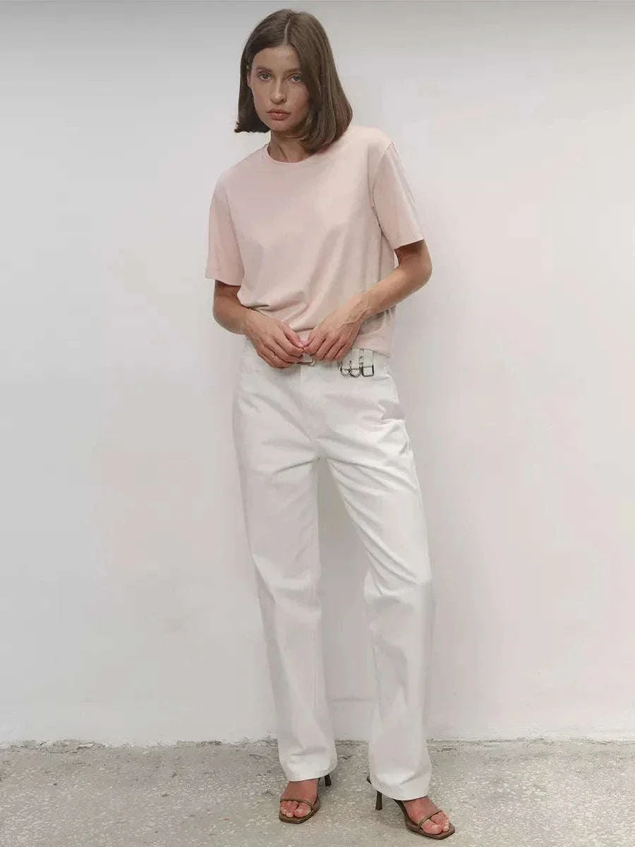 Women's 100% Cotton Loose Fit Short Sleeve Basic T-Shirt - Image 16