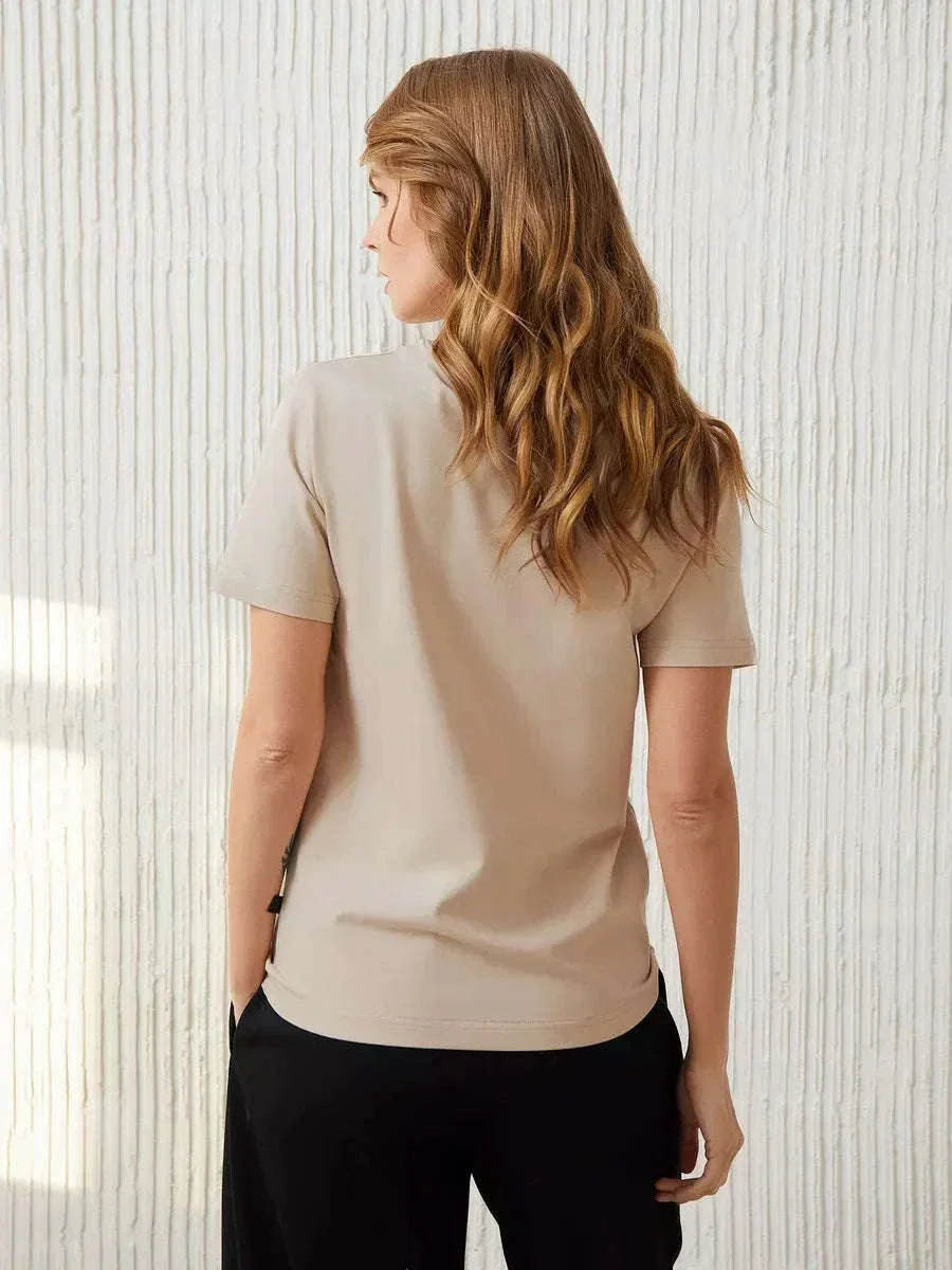 Women's 100% Cotton Loose Fit Short Sleeve Basic T-Shirt - Image 29