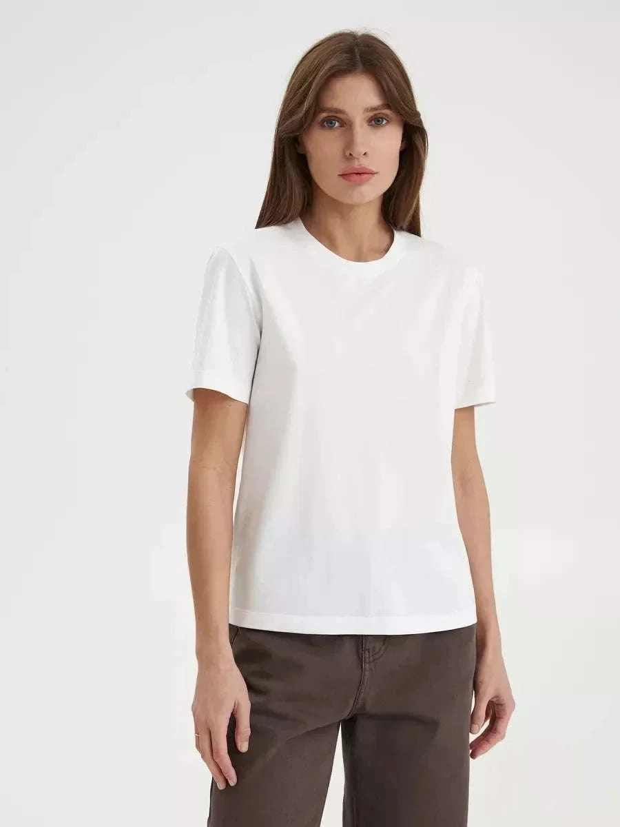 Women's 100% Cotton Loose Fit Short Sleeve Basic T-Shirt - Image 6