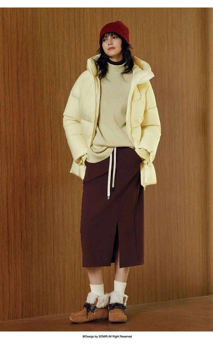 Women's 90% Down Mid-Length Winter Jacket with Hood & Stain Protection - Image 13