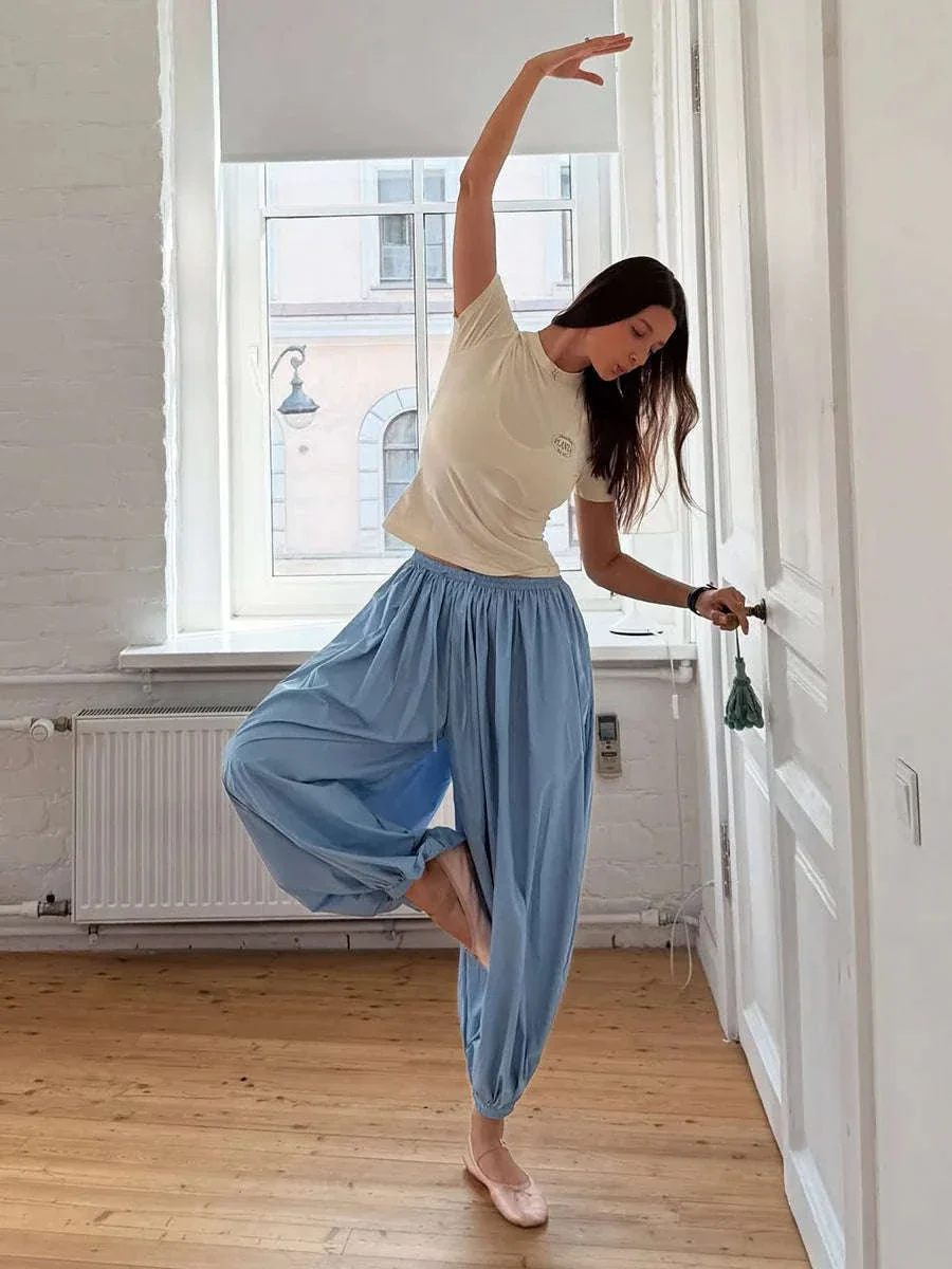 Women’s Cotton Wide Leg Lantern Pants – Loose Elastic Waist Casual Trousers - Image 12