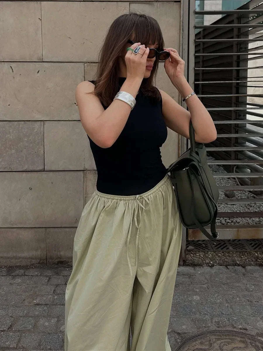 Women’s Cotton Wide Leg Lantern Pants – Loose Elastic Waist Casual Trousers - Image 20
