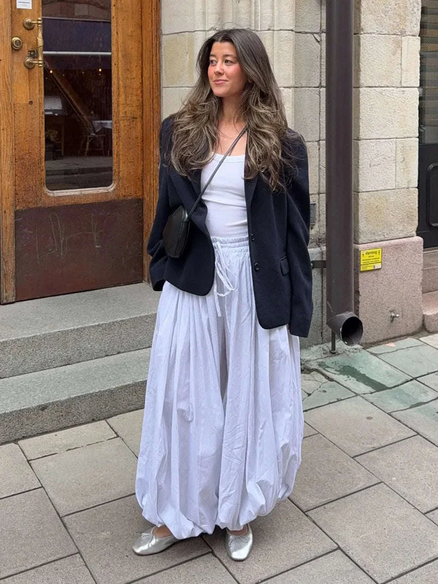 Women’s Cotton Wide Leg Lantern Pants – Loose Elastic Waist Casual Trousers - Image 24