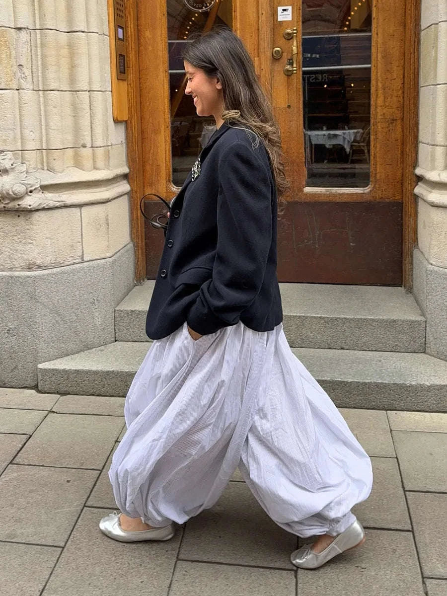 Women’s Cotton Wide Leg Lantern Pants – Loose Elastic Waist Casual Trousers - Image 25