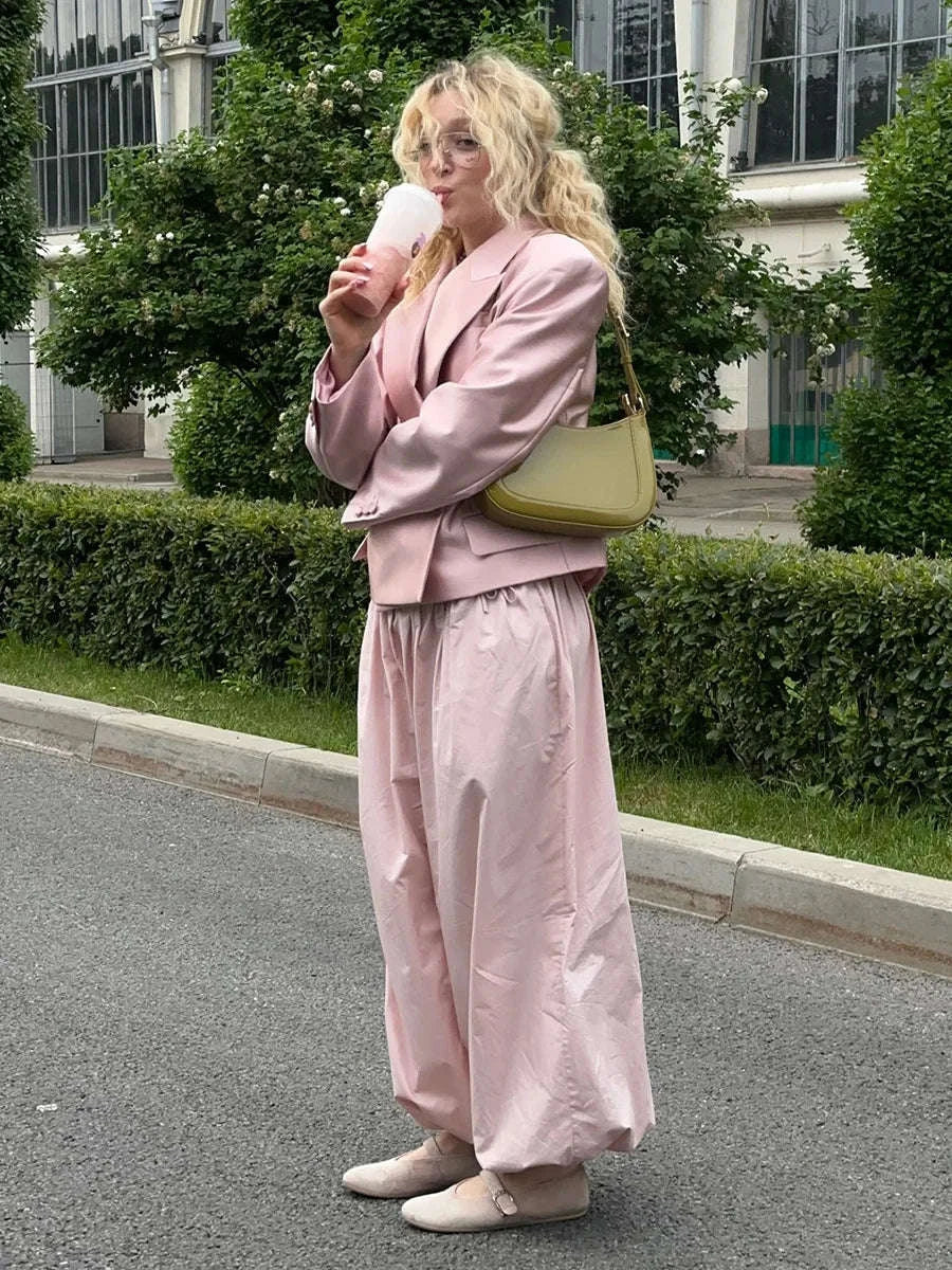 Women’s Cotton Wide Leg Lantern Pants – Loose Elastic Waist Casual Trousers - Image 31