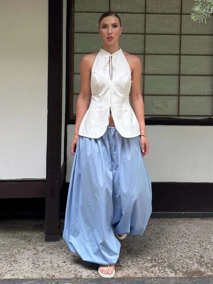 Women’s Cotton Wide Leg Lantern Pants – Loose Elastic Waist Casual Trousers - Image 6
