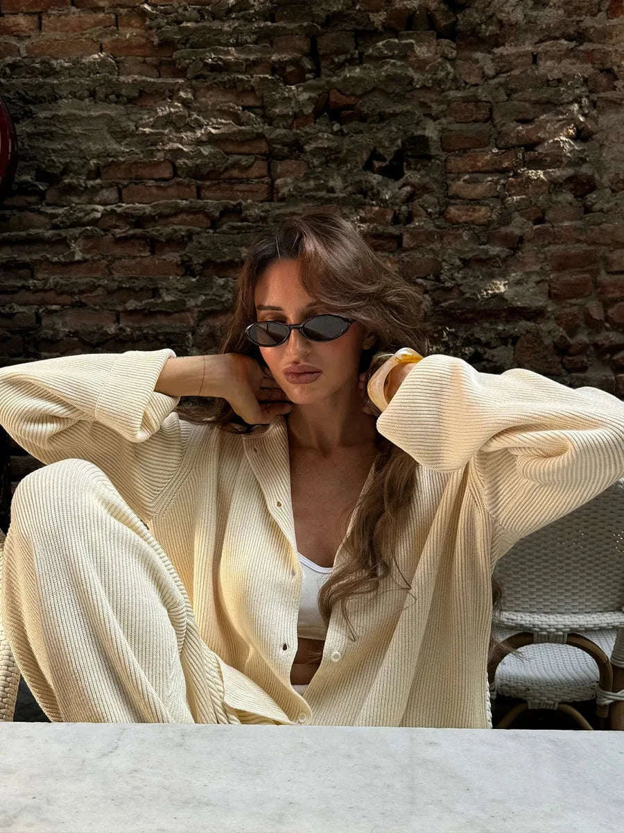 Women's Cozy Knit Cardigan and Pants Set – Warm 2 Piece Outfit - Image 10