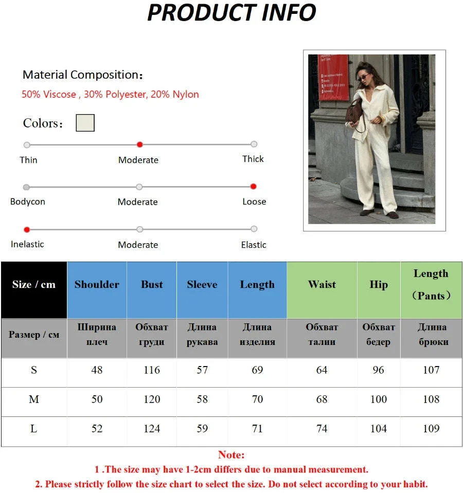 Women's Cozy Knit Cardigan and Pants Set – Warm 2 Piece Outfit - Image 5