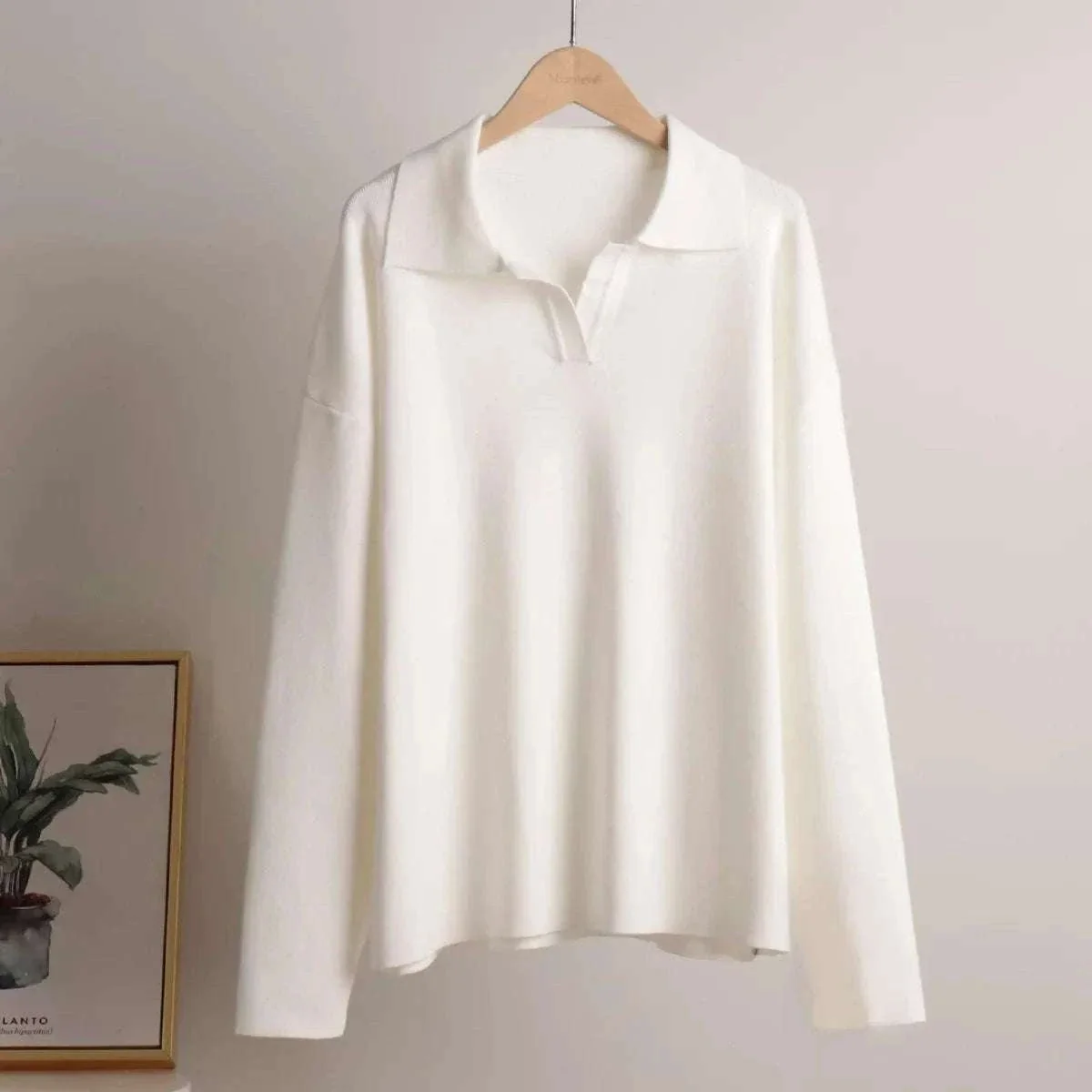 Women’s Cozy Knitted Polo Sweater & Wide Leg Pants Set - Image 32