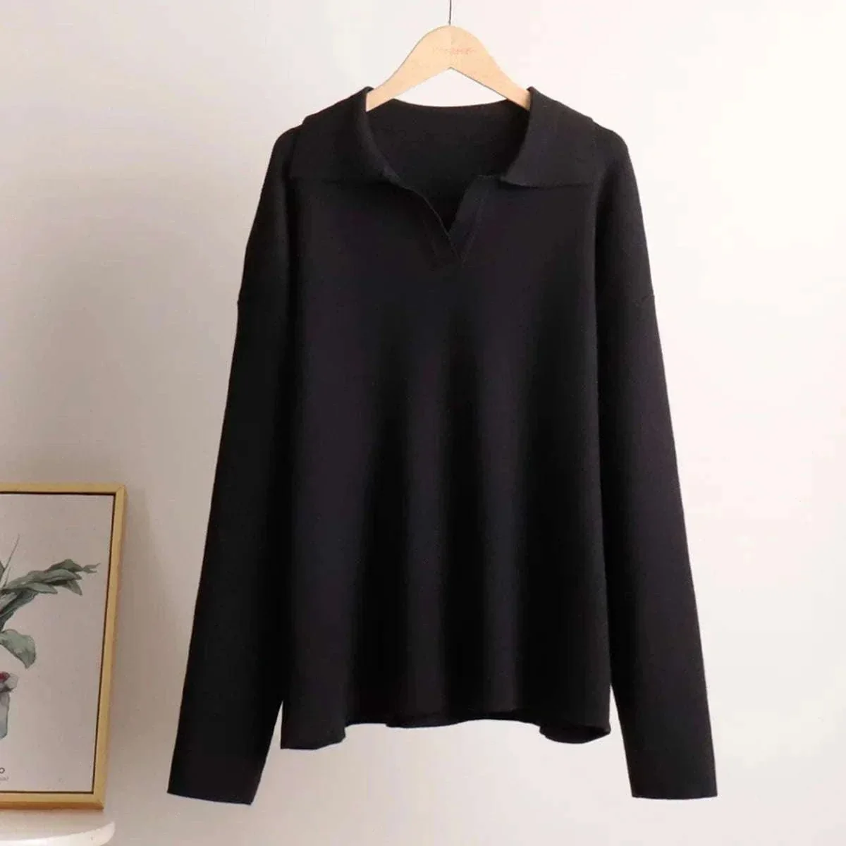 Women’s Cozy Knitted Polo Sweater & Wide Leg Pants Set - Image 34