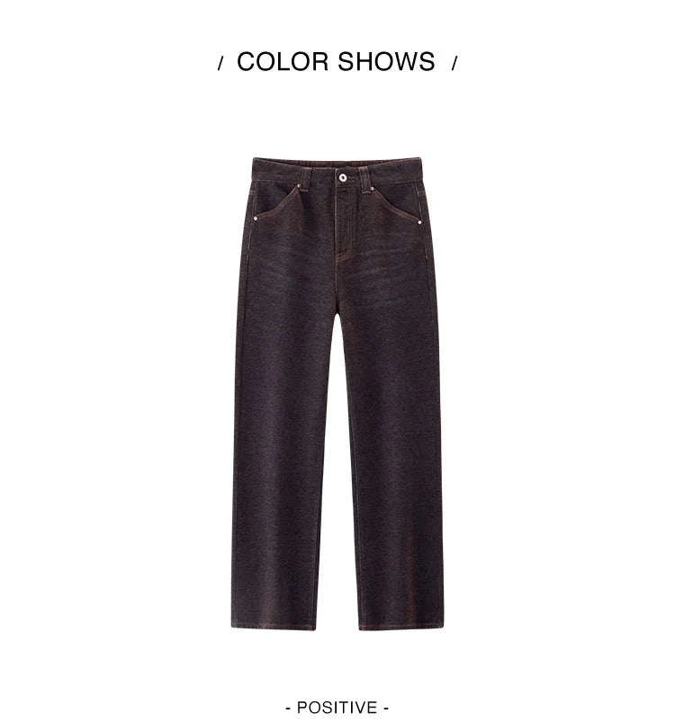 Women’s Fleece-Lined Wide Leg Jeans – Warm Loose Fit Winter Pants - Image 13