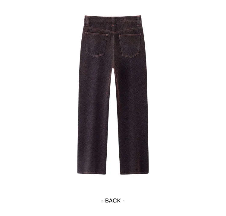 Women’s Fleece-Lined Wide Leg Jeans – Warm Loose Fit Winter Pants - Image 14