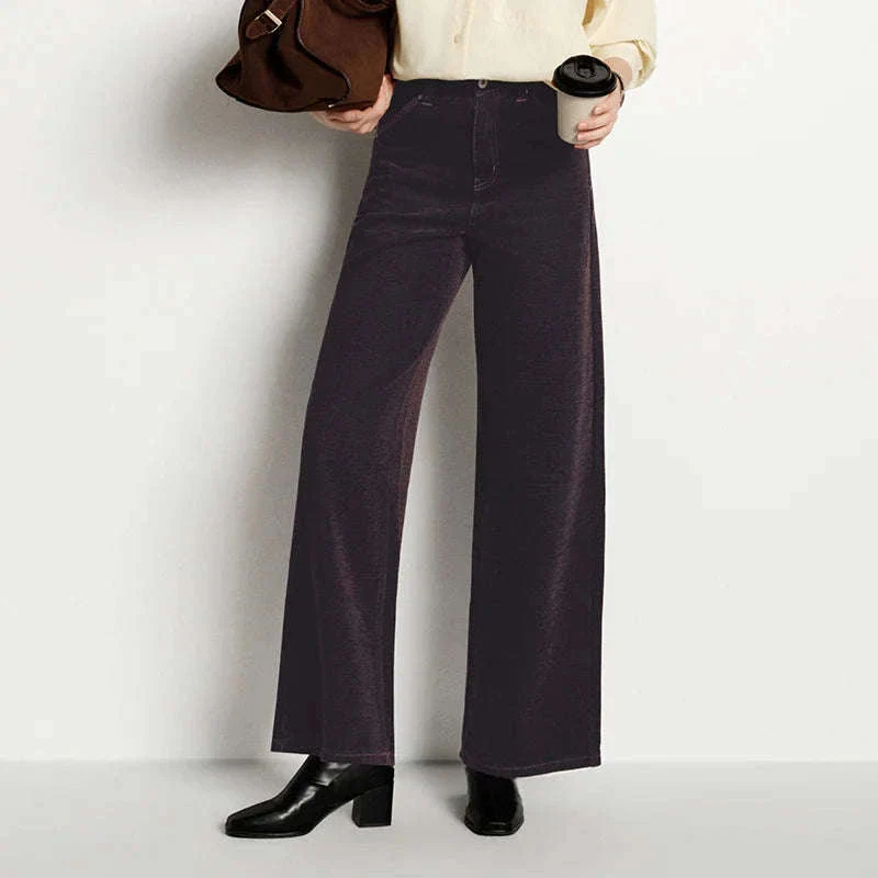 Women’s Fleece-Lined Wide Leg Jeans – Warm Loose Fit Winter Pants - Image 23