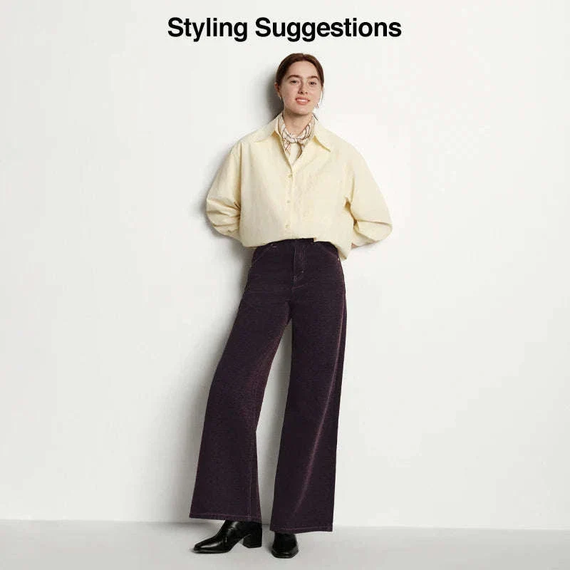 Women’s Fleece-Lined Wide Leg Jeans – Warm Loose Fit Winter Pants - Image 5