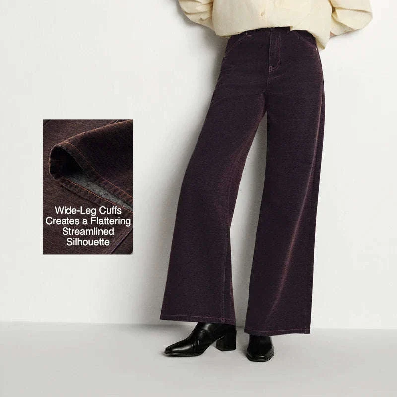 Women’s Fleece-Lined Wide Leg Jeans – Warm Loose Fit Winter Pants - Image 6