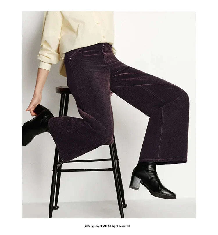Women’s Fleece-Lined Wide Leg Jeans – Warm Loose Fit Winter Pants - Image 9