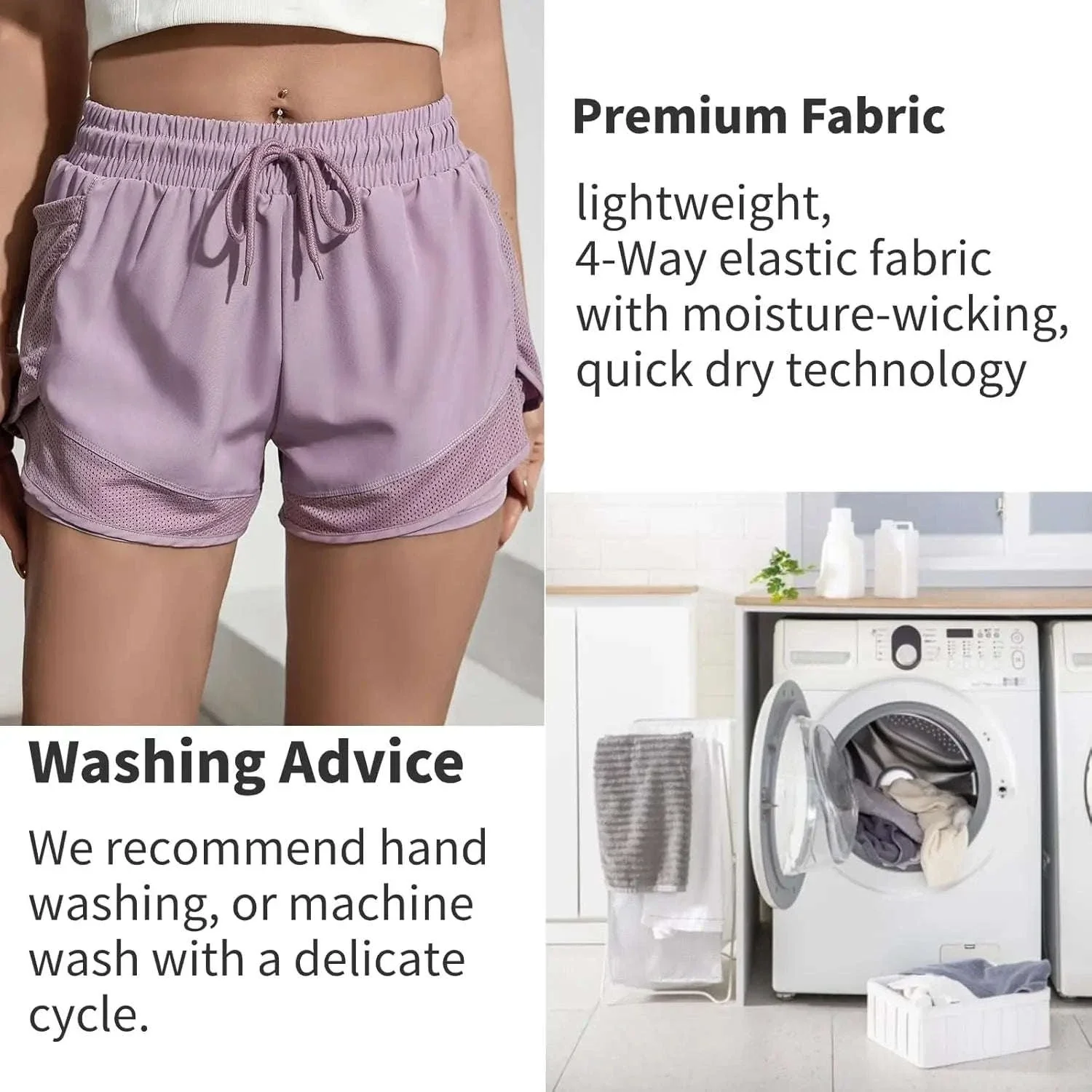 Women’s High-Waist Yoga Shorts with Mesh and Side Pocket - Image 14