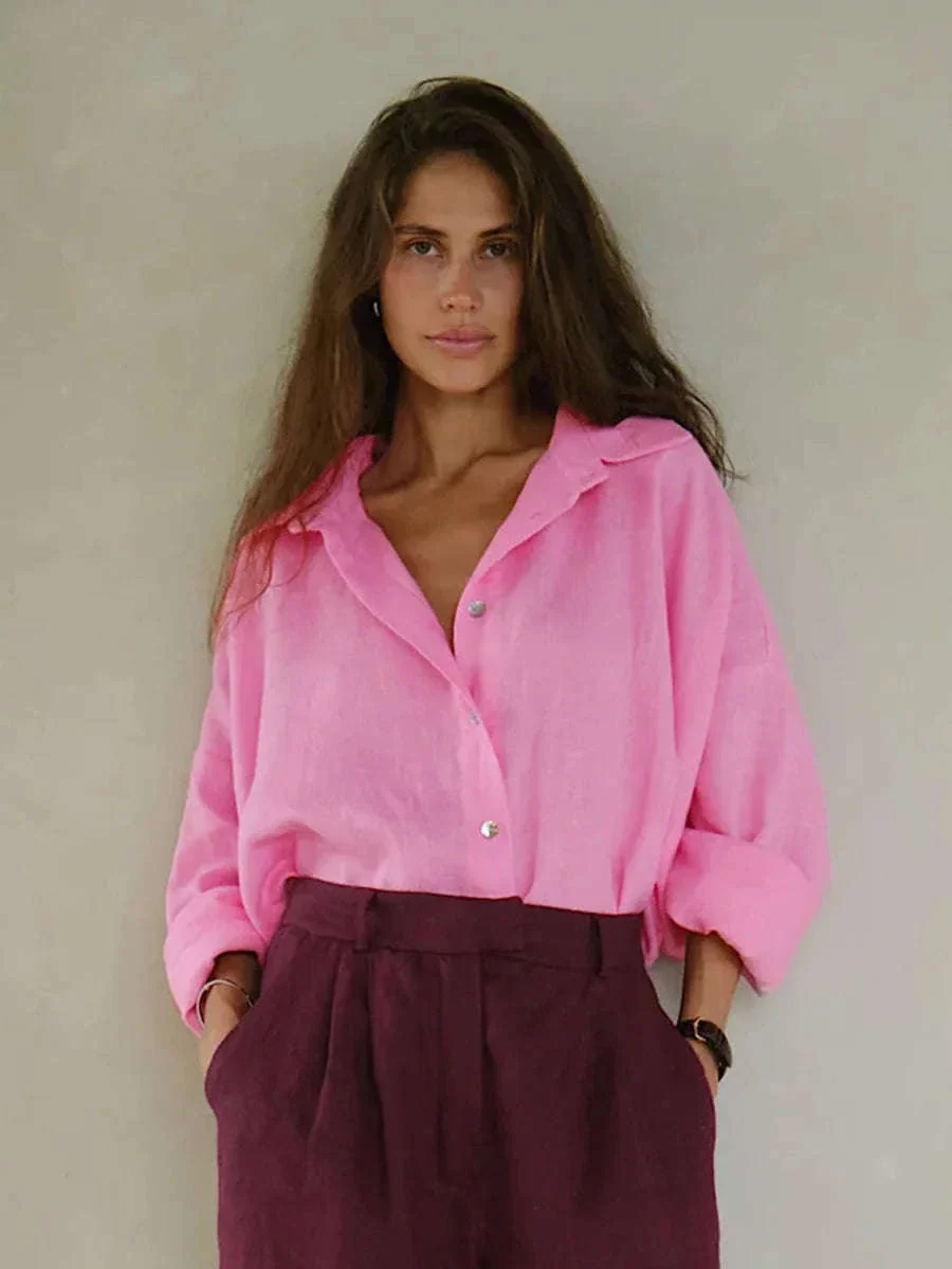 Women's Loose Cotton Button-Up Shirt Cardigan for Spring Summer - Image 25