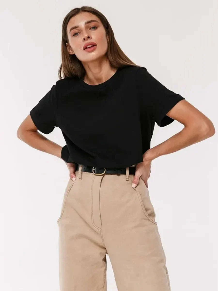 Women’s Loose Fit 100% Cotton T-Shirt – Casual Short Sleeve Basic Top - Image 16