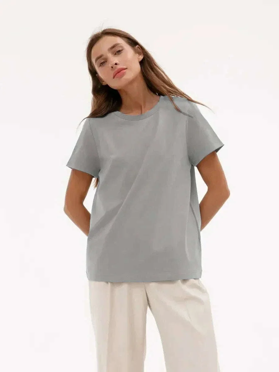 Women’s Loose Fit 100% Cotton T-Shirt – Casual Short Sleeve Basic Top - Image 55