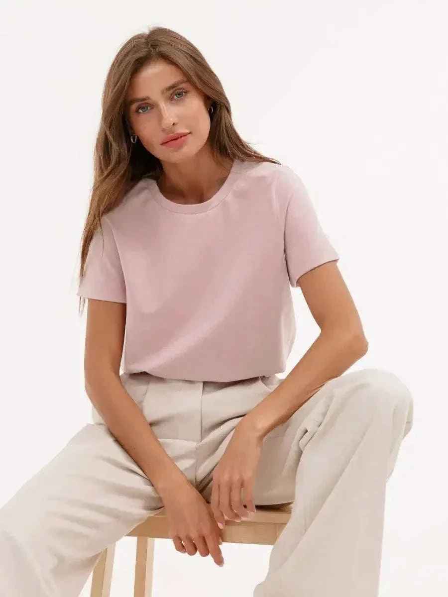 Women’s Loose Fit 100% Cotton T-Shirt – Casual Short Sleeve Basic Top - Image 6