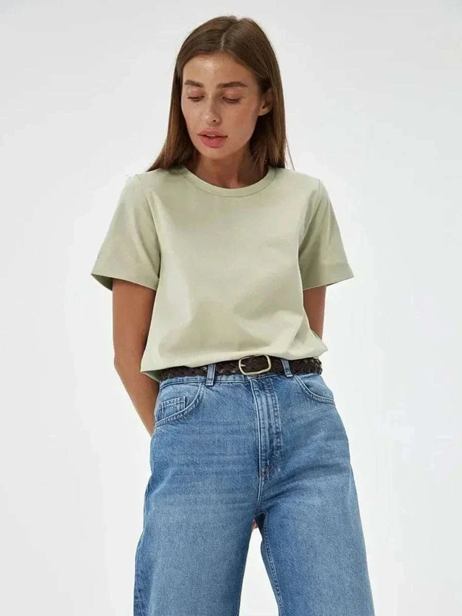 Women’s Loose Fit 100% Cotton T-Shirt – Casual Short Sleeve Basic Top - Image 64