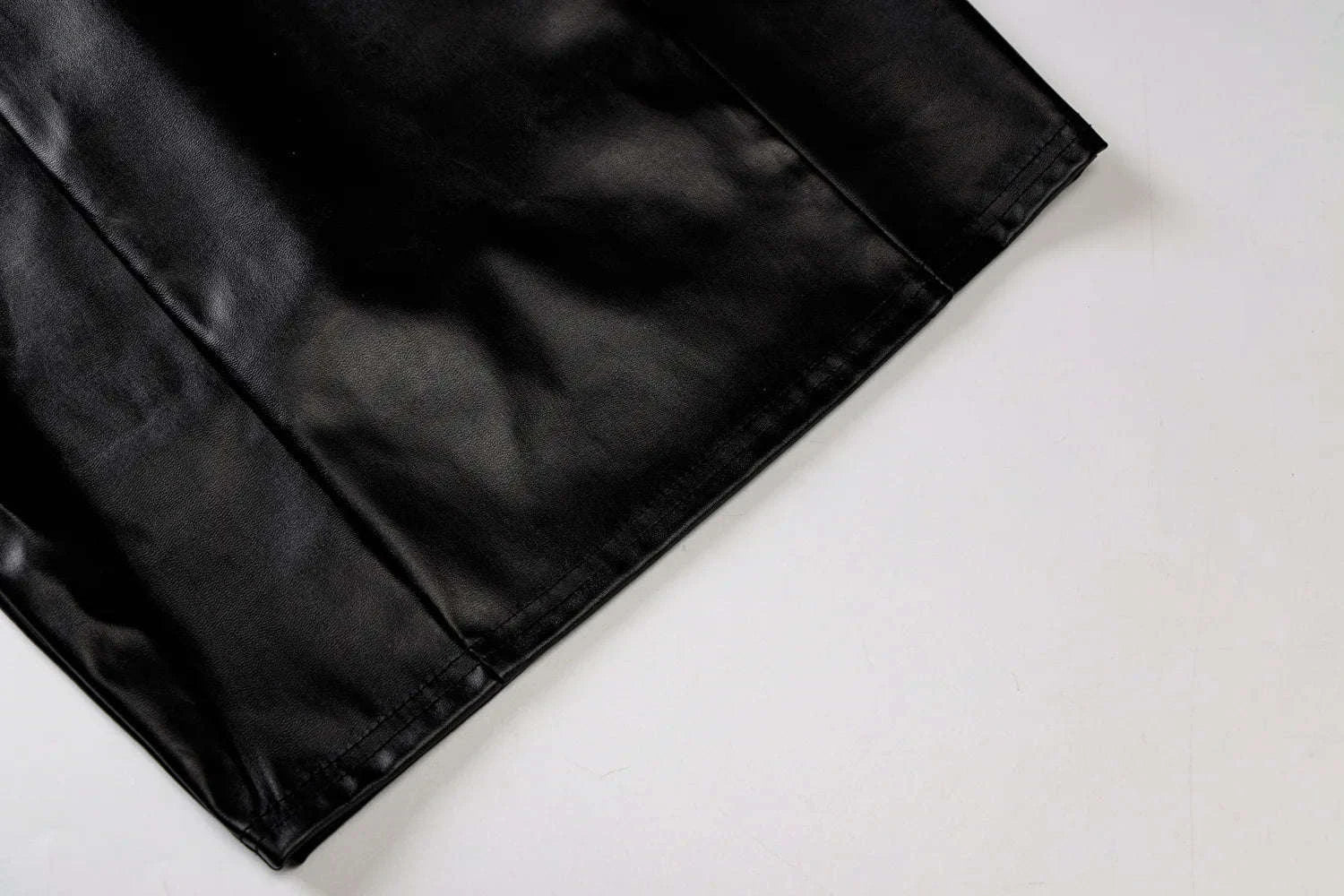 Black PU Leather Strapless Mini Dress for Night Out Style - Image 25