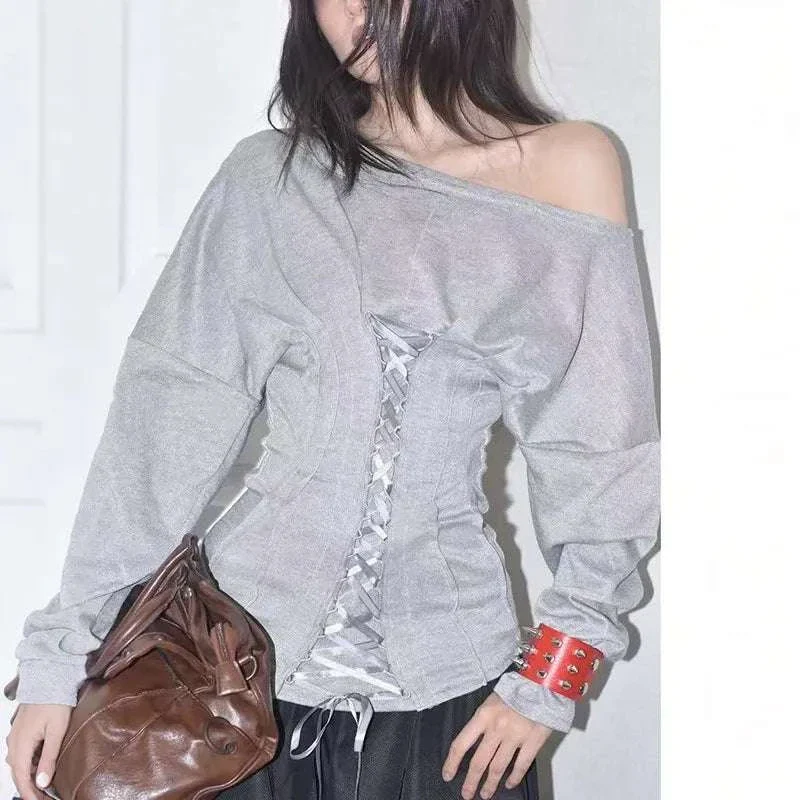 Women’s Off Shoulder Drawstring Top with Full Sleeves Casual Fit - Image 10