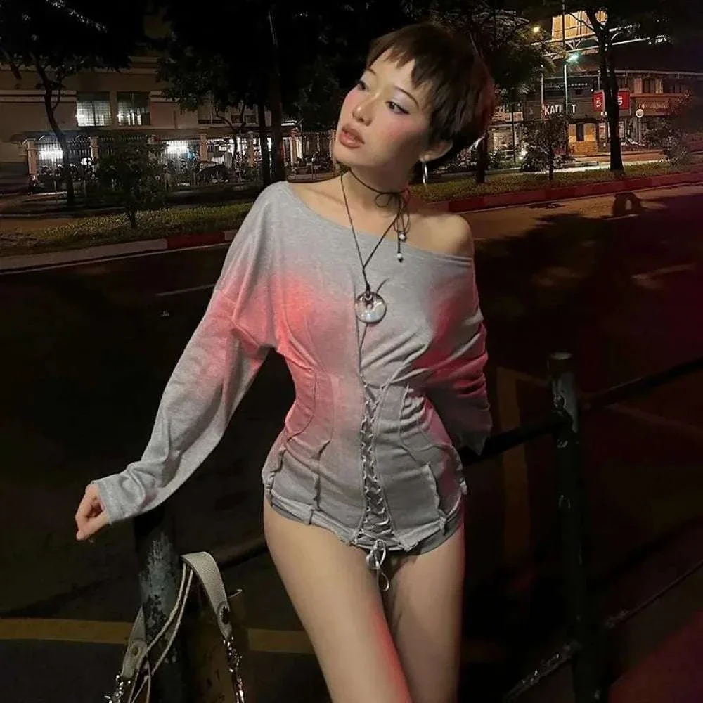 Women’s Off Shoulder Drawstring Top with Full Sleeves Casual Fit - Image 4