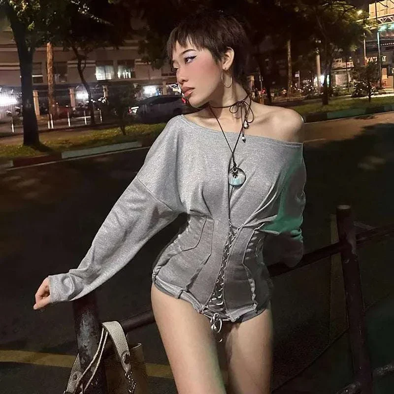 Women’s Off Shoulder Drawstring Top with Full Sleeves Casual Fit - Image 8