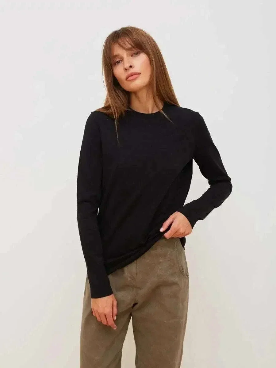 Women's Oversized Cotton Long Sleeve T-Shirt Loose Fit Casual Top - Image 12