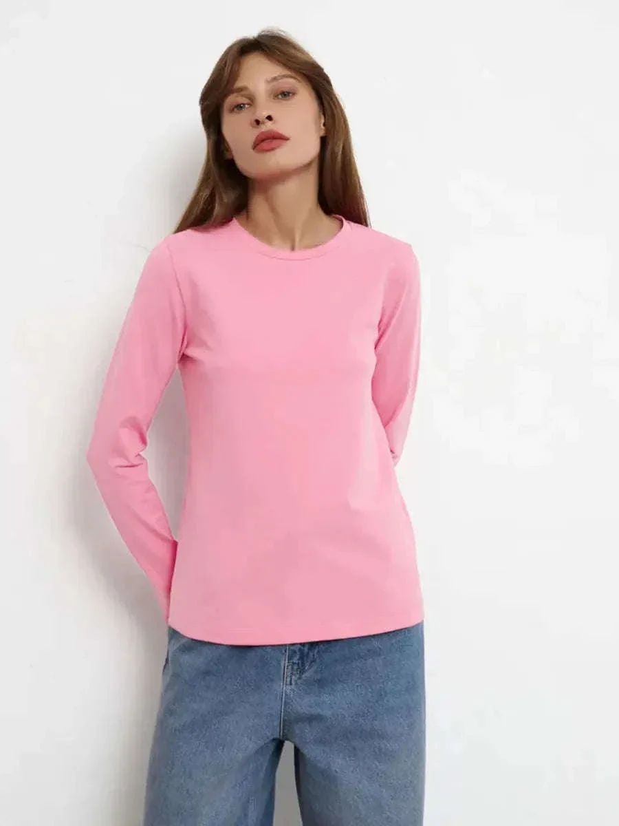 Women's Oversized Cotton Long Sleeve T-Shirt Loose Fit Casual Top - Image 20