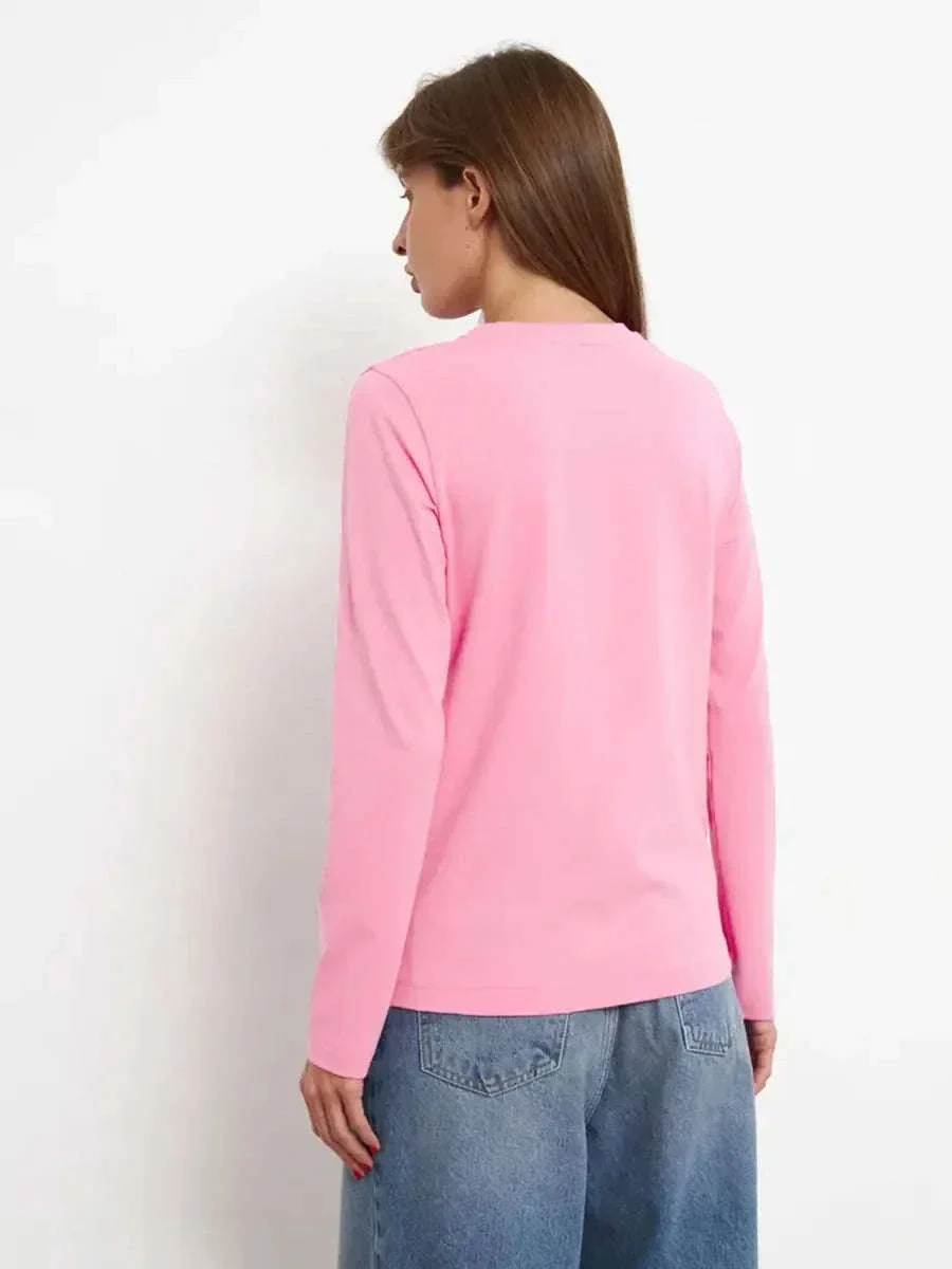 Women's Oversized Cotton Long Sleeve T-Shirt Loose Fit Casual Top - Image 21