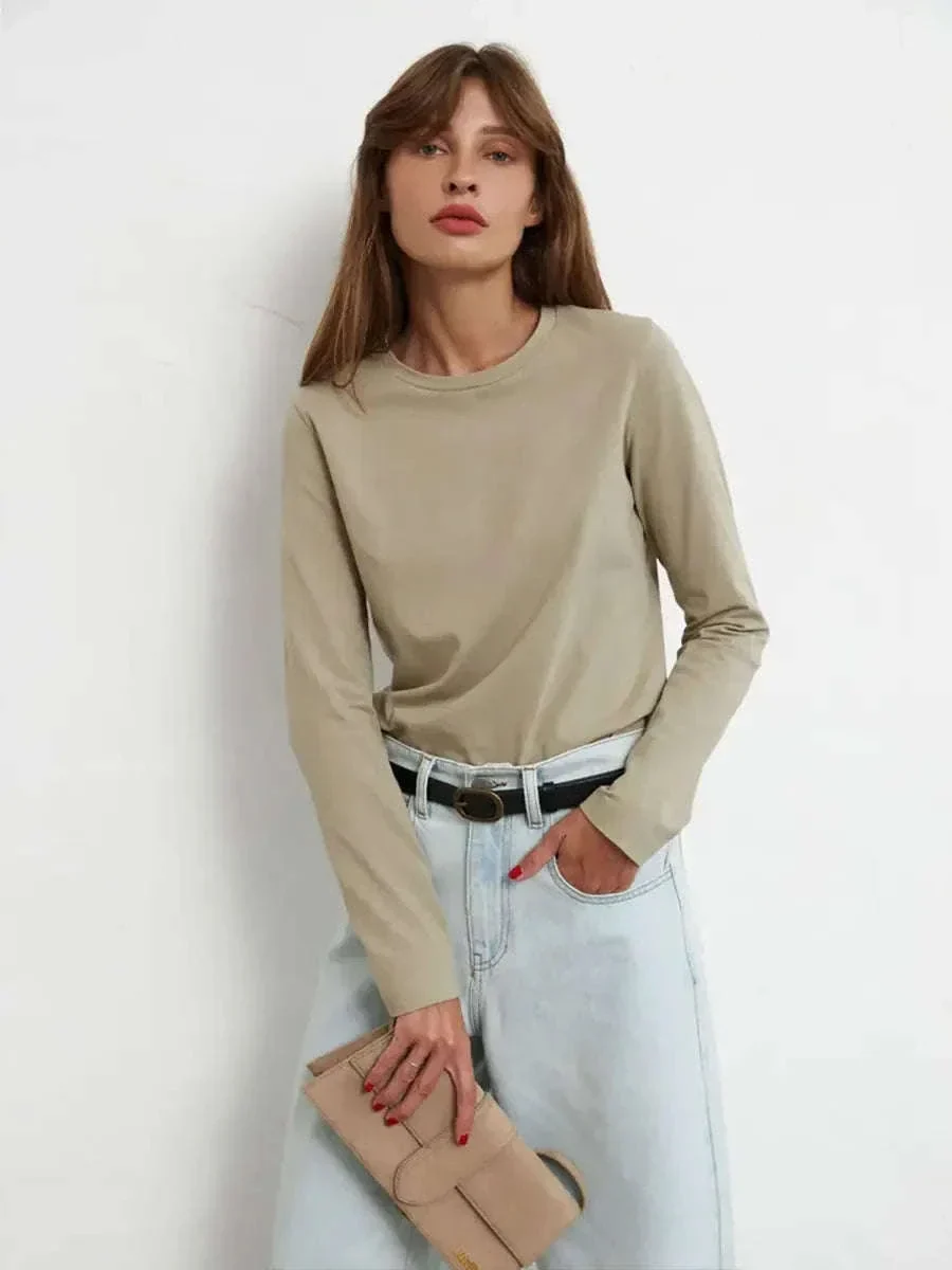 Women's Oversized Cotton Long Sleeve T-Shirt Loose Fit Casual Top - Image 29