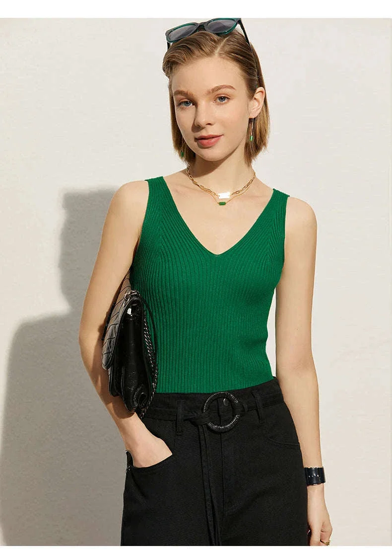Women’s Slim Fit V-Neck Camisole Top for Office and Summer Wear - Image 38