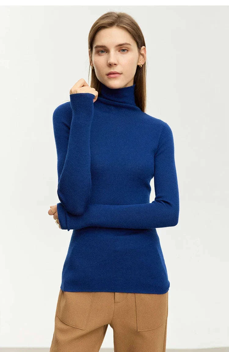 Women’s Slim Fit Wool Turtleneck Sweater – Soft Stretch Winter Pullover - Image 37