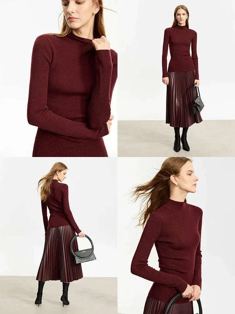 Women’s Slim Fit Wool Turtleneck Sweater – Soft Stretch Winter Pullover - Image 4