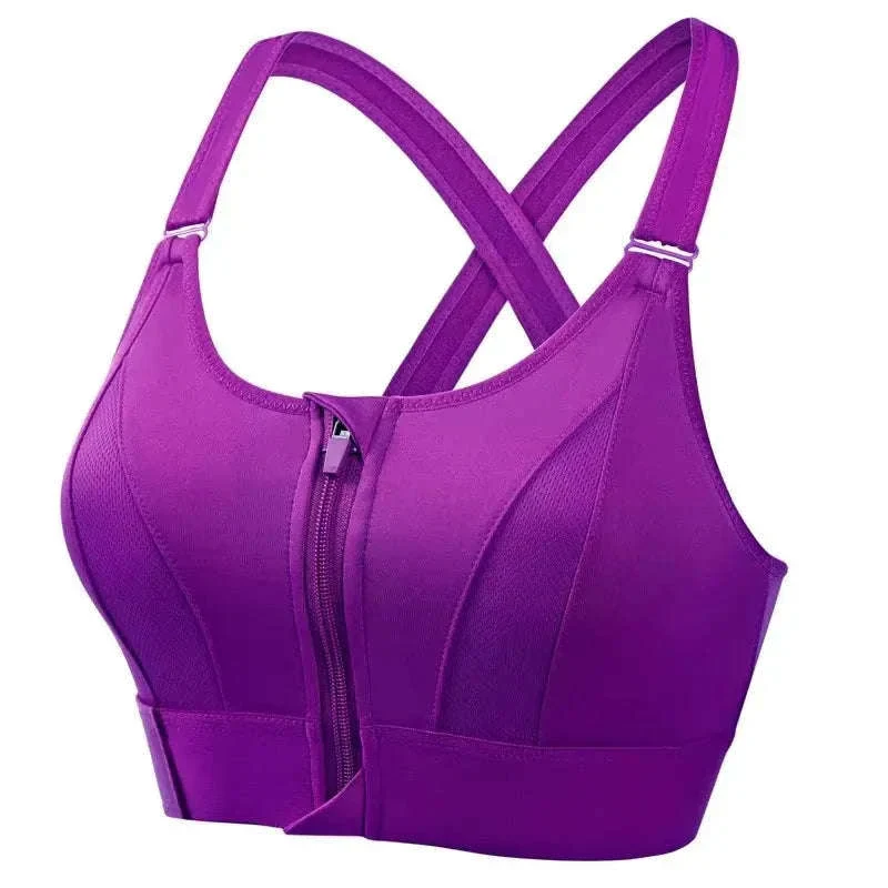 Women's Front-Zipper Sports Bra for Easy Support - Image 7